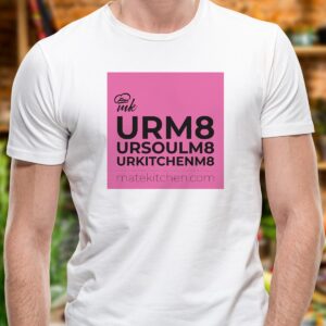 Бяла мъжка тениска Mate Kitchen с щампа URM8