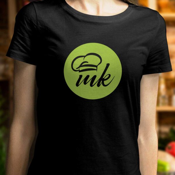 Черна дамска тениска Mate Kitchen с щампа MK