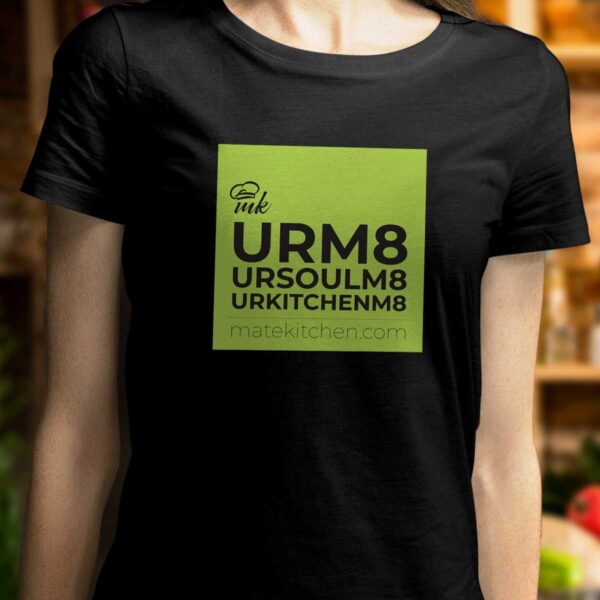 Черна дамска тениска Mate Kitchen с щампа URM8