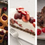 Колаж от 3 снимки с десерти с череши