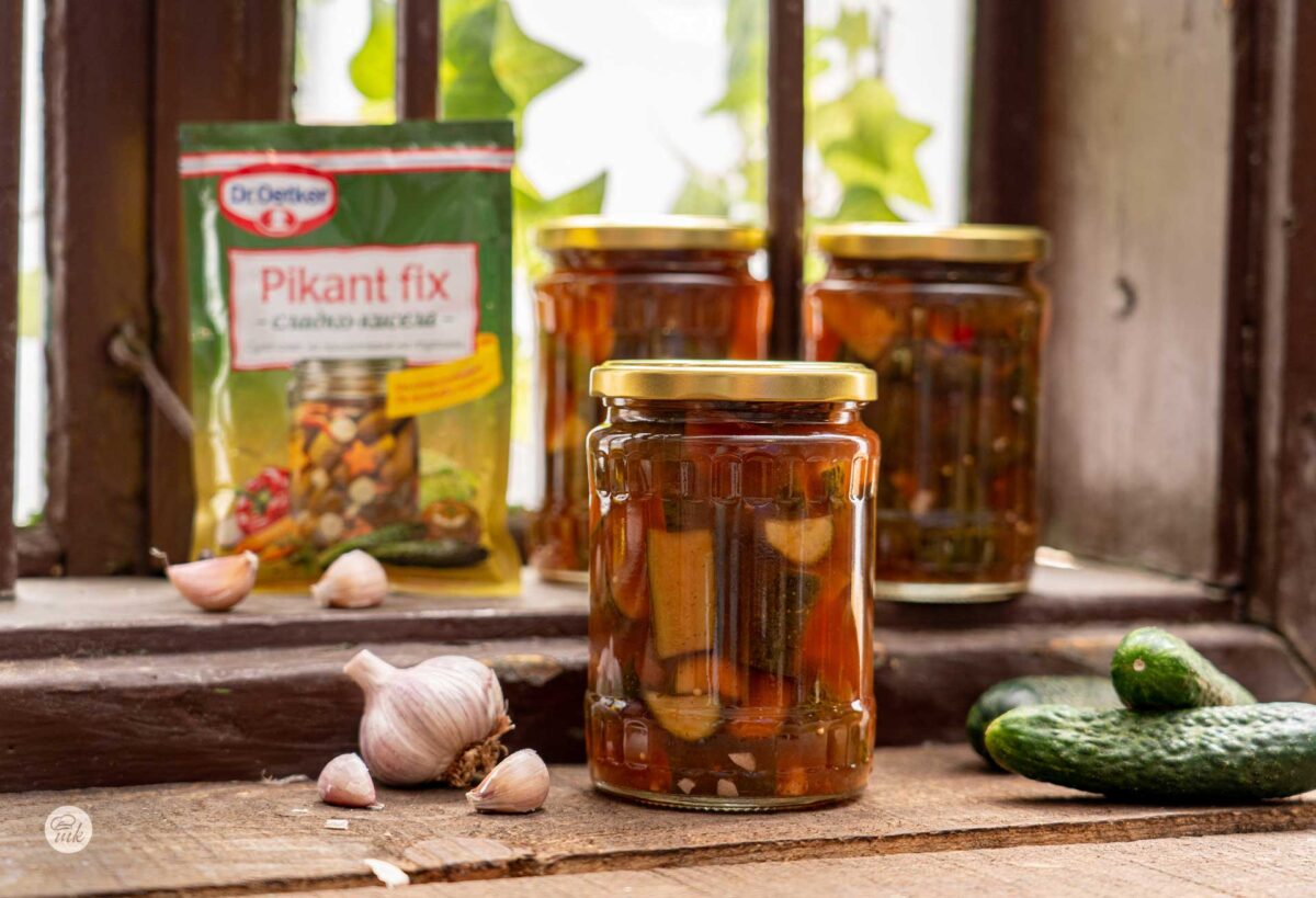 Пикантни корнишони с Pikant Fix Dr. Oetker